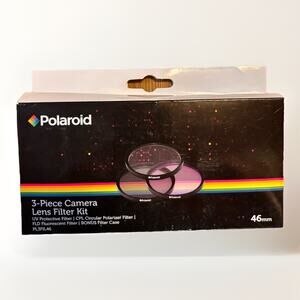 Polaroid 46mm Camera Lens Filter Kit UV CPL FLD 3 Piece Set w Case PL3FIL46 New